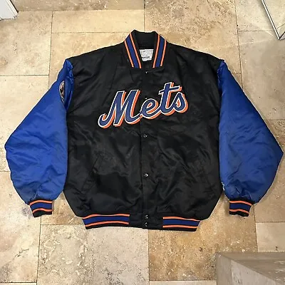 Vintage Starter New York Mets MLB Satin Mens Diamond Collection Jacket Sz 2XL D4 • $299.95