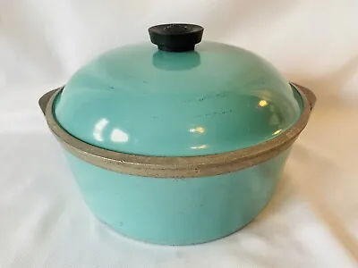 $24.50 • Buy Vintage Club Cast Aluminum Turquoise Teal 4 Quart Dutch Oven Stock Pot Pan W/Lid