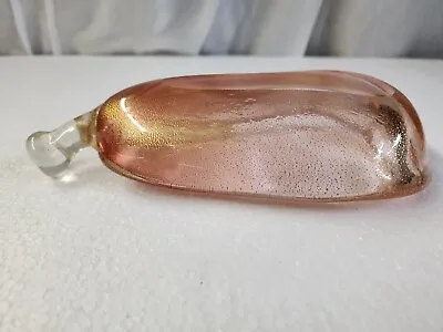 Murano Pink Fruit Shaped Bowl With Gold Aventurine • $165
