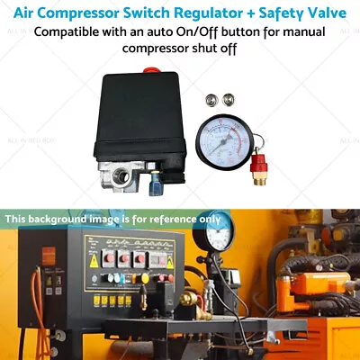 Air Compressor Pressure Switch Manifold Regulator + Safety Valve 175psi 4 Port • $29.59