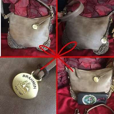 Brahmin Mini Trudy Light Brown Nubuck Leather Purse. Only Used 3xs.! A+++ Cond. • $80