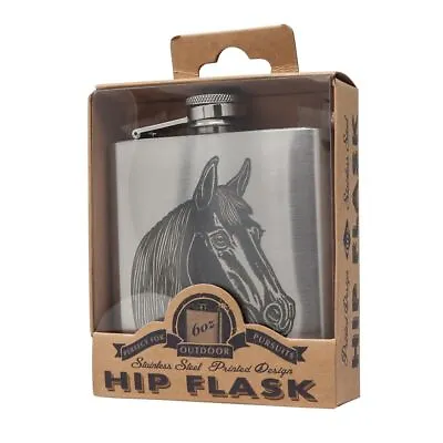 6 Oz Country Hip Flask Stainless Steel Horse  Gift BNWT • £12.99