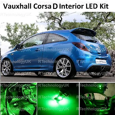 Premium Green Vauxhall Corsa D 2006-2014 Full Interior Led Kit Lights Xenon Vxr • $18.64