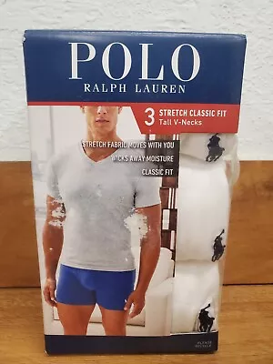 Polo Ralph Lauren 3 Pack Big And Tall 2XT V Neck White Shirts • $24.99