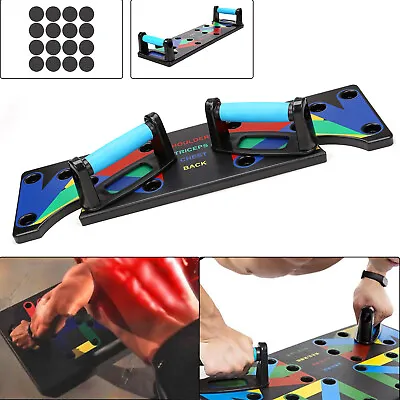 9 In1 Push Up Rack Board Fitness Workout Train Gym Muscle Exercise Pushup Stands • £18.09