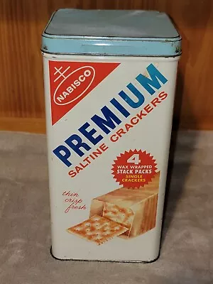 Vintage 1969 Nabisco Premium Saltine Cracker Metal Tin Container Box  • $9.99