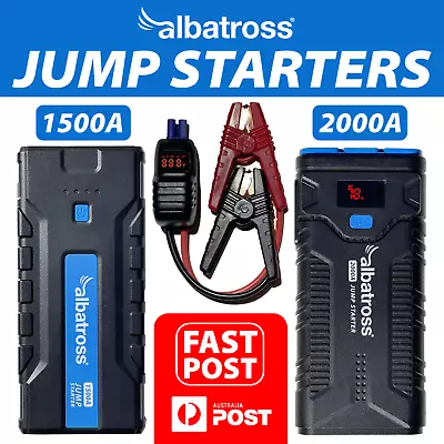 $99 • Buy Albatross® 1500A/2000A Vehicle Jump Starter USB Power Bank Torch Car SUV 4WD AUS
