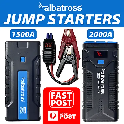 Albatross® 1500A/2000A Vehicle Jump Starter USB Power Bank Torch Car SUV 4WD AUS • $99.95