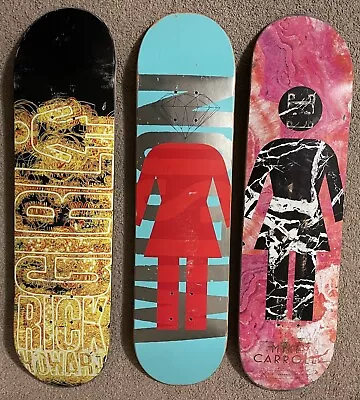 LOT: 3 GIRL Skateboards Decks: Jeron Wilson Mike Carroll & Rick Howard • $240