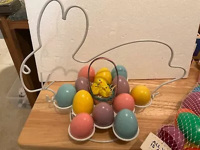 Springtime EASTER EGG HOLDER Rabbit White Coated Wire - New • $19.90