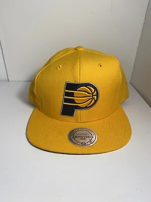 Pacers NBA Mitchell & Ness Yellow SnapBack Hat • $13.43