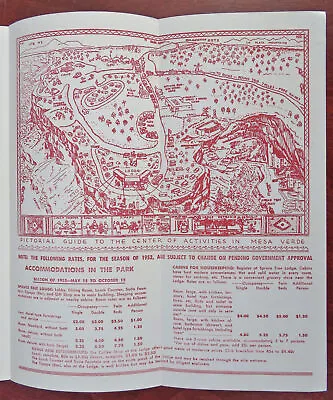 Mesa Verde National Park Colorado 1953 Brochure Cartoon Pictorial Maps Brochure • $68