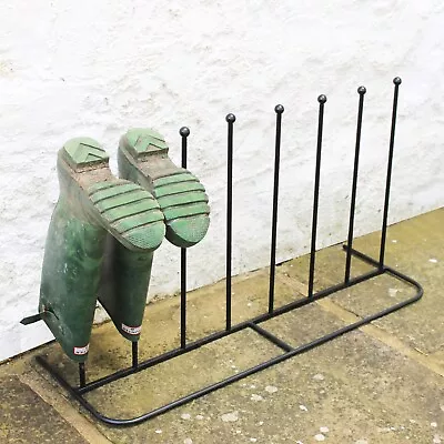 Neo Steel Black Powder Coated Boot Rack 4 Pair Wellie Welly Holder Stand Storage • £18.99