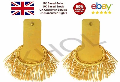 Gold Bullion Shoulder Epaulettes With Fringe Marching Band Epaullette • $37.29