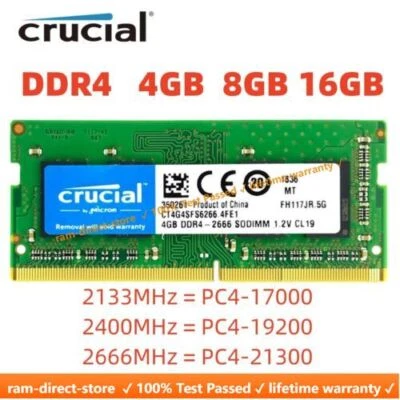 Crucial DDR4 8GB 16GB 32GB 3200 2666 MHz Laptop Memory RAM Notebook RAM SO-DIMM • £16.20