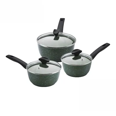 £87.99 • Buy Prestige Eco 3 Piece Non Stick Cookware Set With 16/18/20cm Induction Saucepans