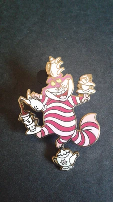 $15.99 • Buy Disney Cheshire Cat Alice Wonderland Tea Cups Collector Pin Goofin Around 2007