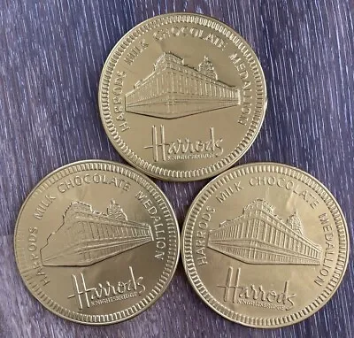 Harrods Knightsbridge Milk Chocolate Medallion Tin Lot Of 3 Vintage • $17.99