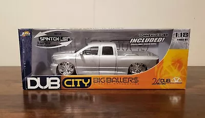 Jada Dub City Big Ballers Silver Dodge Ram 1500 Diecast Model 1:18 New In Box  • $49.99