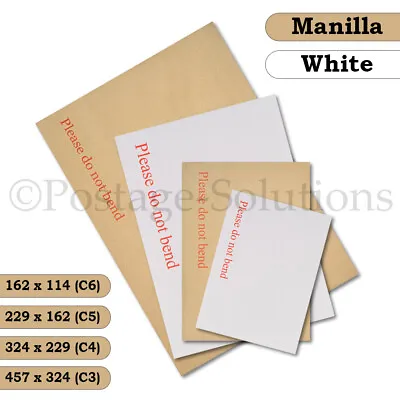 £2.75 • Buy Please Do Not Bend Hard Card Board Backed Envelopes Manilla Brown White C6 A5 A4