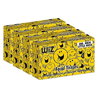 (Pack Of 4) Wiz Mr Happy Yellow Box 2 Ply Facial Tissue - 100 Pulls • $26.82