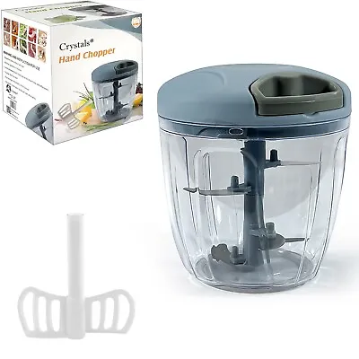 Manual Food Chopper Pull Cord Pulling Vegetable Slicer Hand Blender Kitchen UK • £6.85