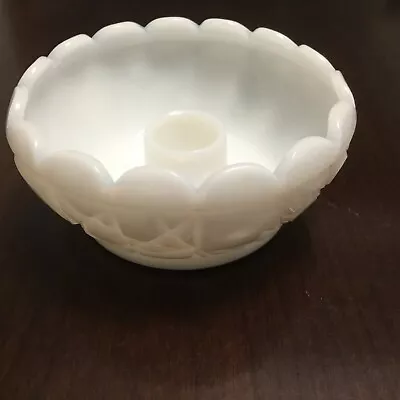 Vintage Milk Glass Candle Holder  2” Tall  4” Wide • $6