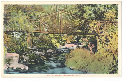 BROOKSIDE NJ Mendham Twshp - RUSTIC BRIDGE Ca1910 Postcard • $12.95