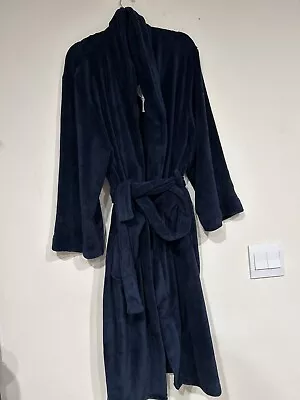 Leisureland Men’s Bathrobe One Size Blue Soft Comfort Monogrammed Pop On Back • $27