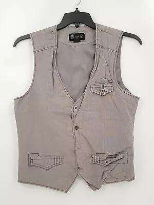 Buckle Black Mens Size Small Color Grey (Missing Button) Slim Fit V Neck Vest • $20.99
