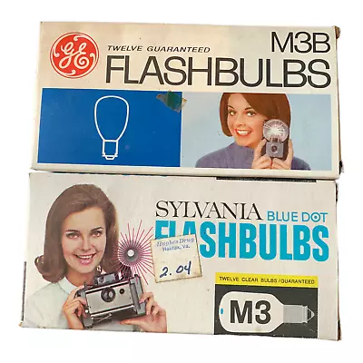 Vintage GE M3B & Sylvania Blue Dot M3 Flashbulbs NOS • $9.95
