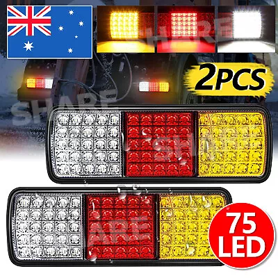$33.95 • Buy 2X75 LED Tail Lights Truck Stop Indicator Rear LAMP Ute Trailer Caravan 12V