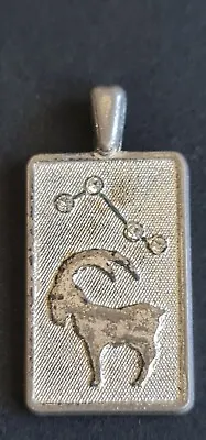 Vintage Aires Ram Silver Pendant With 4 X Cut Stones • $24.95