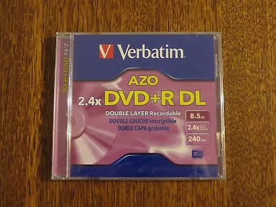 Verbatim DataLifePlus (Azo) DVD+R DL 8.5GB Jewel Case Single 2.4x • $19.99
