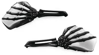 $125.96 • Buy Kuryakyn 1764 Skeleton Hand Mirrors, Black Stem, Chrome Head ALL HD, METRIC