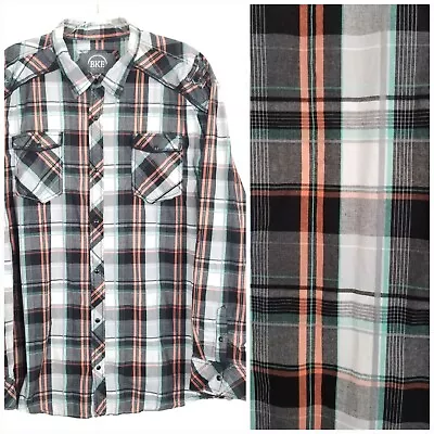 BKE Athletic Fit Men's Shirt 3XL Western Pearl Snap Long Sleeve Plaid • $33.89