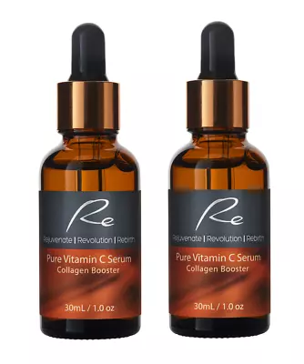$45.95 • Buy Pure Vitamin C Serum Collagen Booster With Hyaluronic Acid - 2 Pack - 2x30ml