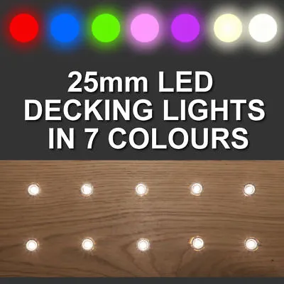 £25.99 • Buy 10x25mm LED Deck/Decking/Plinth/Kickboard/Recessed Kitchen/Shed/Garden Light Kit