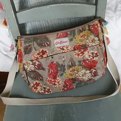 Cath Kidston London All Day Shoulder Bag Brown Oilcloth Autumn Bloom Floral CB21 • £20