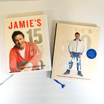 $22.99 • Buy 2 X Jamie Oliver Hardcover Cookbook Bundle Lot: 15 + 30 Minute Meals