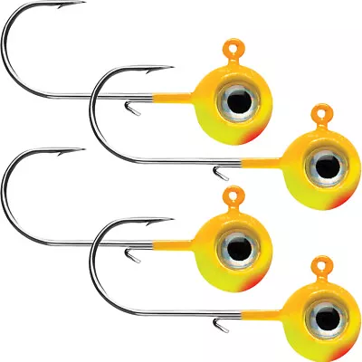 VMC 1/4 Oz. Neon Moon Eye Jig - 4 Pack - Chartreuse/Orange • $11.25