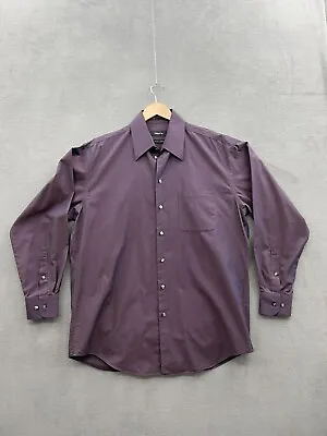 Claiborne Dress Shirt Men's 16 34/35 Wrinkle Free Long Sleeve Purple Iridescent • $18