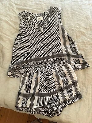 CECILIE COPENHAGEN Set - Top (L) And Shorts (M) Black White • $45