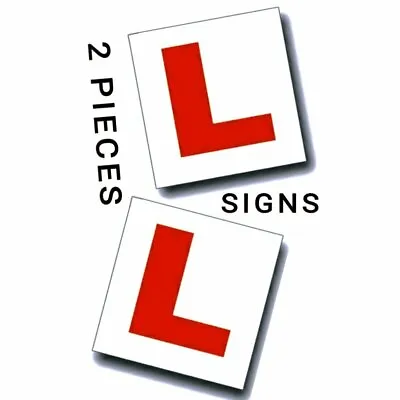 2 X FULLY MAGNETIC L PLATES SECURE Quick Easy To Fix Learner Sign Car Bike UK  • £2.59