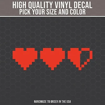 Zelda Heart Container Decal Minecraft Hearts Car Truck Decal Video Game Decal • $7.99