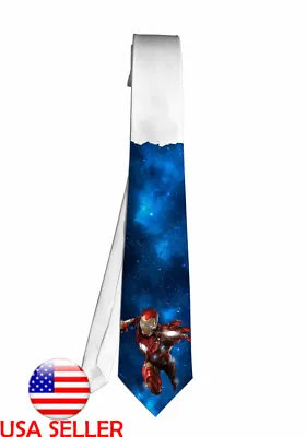 Iron Man Marvel Comic Necktie Neck Tie Boy Men Halloween Tie Cosplay Cartoon • $17.60