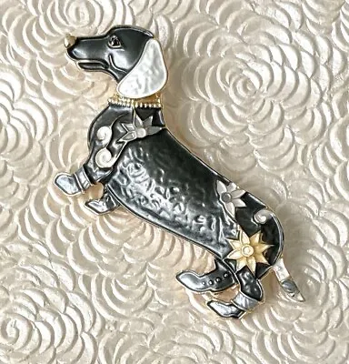 Dachshund  Vintage Style Brooch Enamel On Metal • $16.98