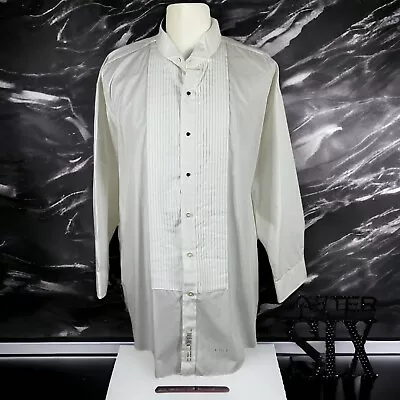 Vintage After Six Tuxedo Shirt Mens 2XL 18 18.5 Wingtip Collar Ruffle • $44.40