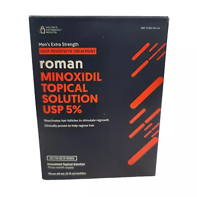 Roman Minoxidil 5% Hair Regrowth Treatment For Men 3 Mo Supply Exp 7/24 **READ** • $19.98