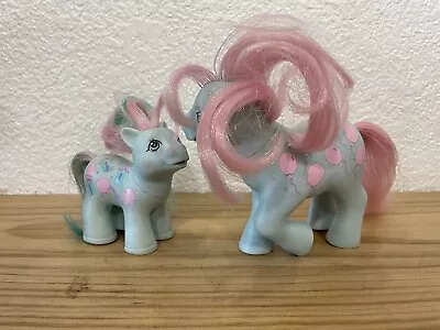 My Little Pony Pink Balloon Blue Body Mom & Baby LOT Party 1984/1986 • $23.99